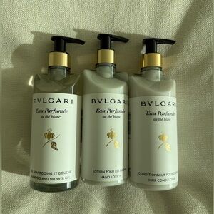 BRAND NEW BVLGARI SHOWER GEL, HAND LOTION AND CONDITIONER SET OF 3